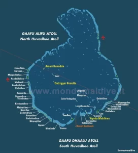 Gaafu Alifu Atolü Maldivler'in güney kesiminde, ekvatorun 50 km yukarısında yer alır. Gaafu Atolü, idari olarak iki bölüme ayrılmıştır.
